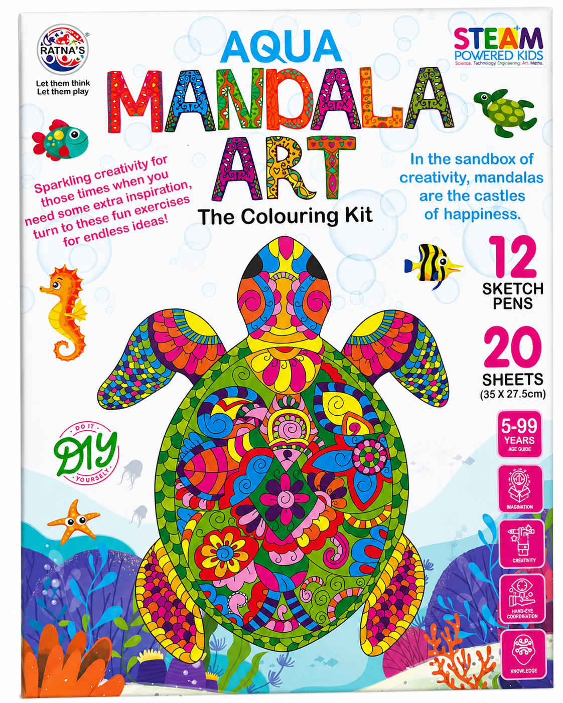 Mandala Art Colouring Set (2-Pack) | DIY Mandala Drawing Kit for Kids & Adults