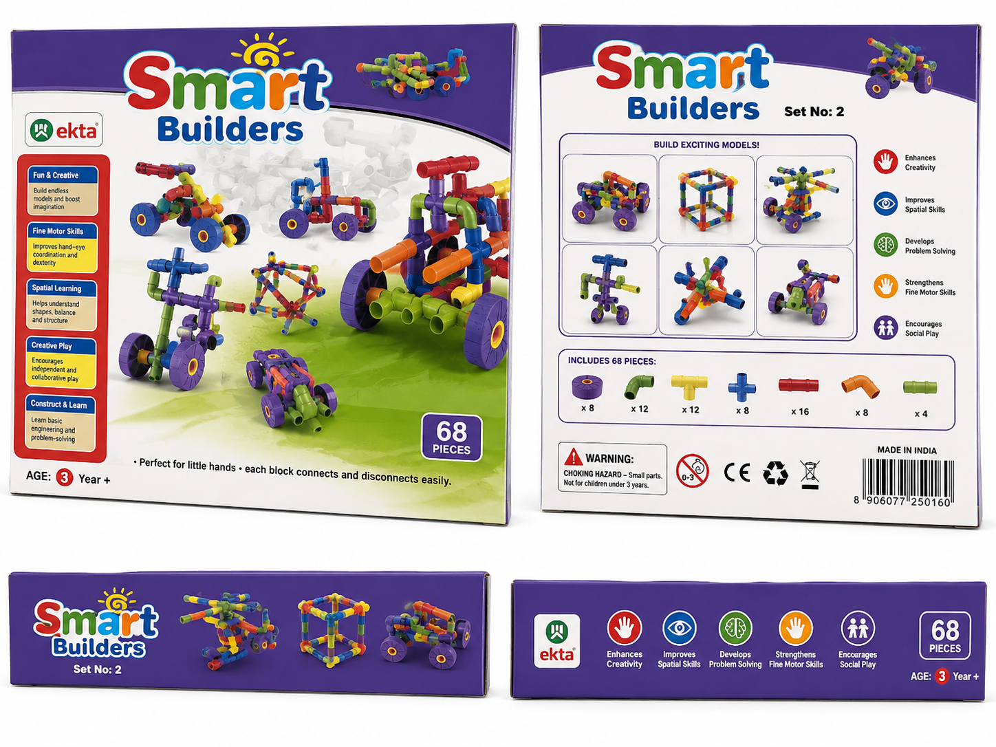 Smart Builder Advanced Construction Set (2-Pack) | STEM Building Toy