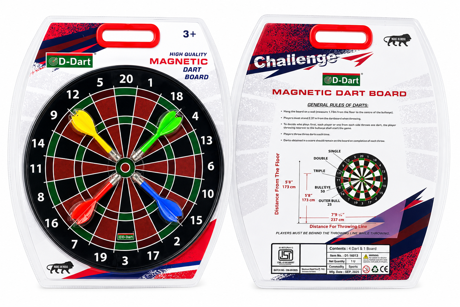 Magnetic Dart Board Game | Safe Soft-Tip Dartboard Set for Kids