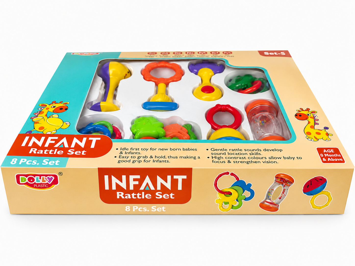Infant Rattle Set 5-Piece | Complete Baby Sensory Development Kit