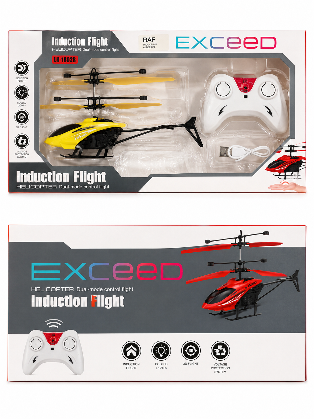 Exceed Mini Helicopter Toy | Friction-Powered Pull-Back Helicopter for Kids
