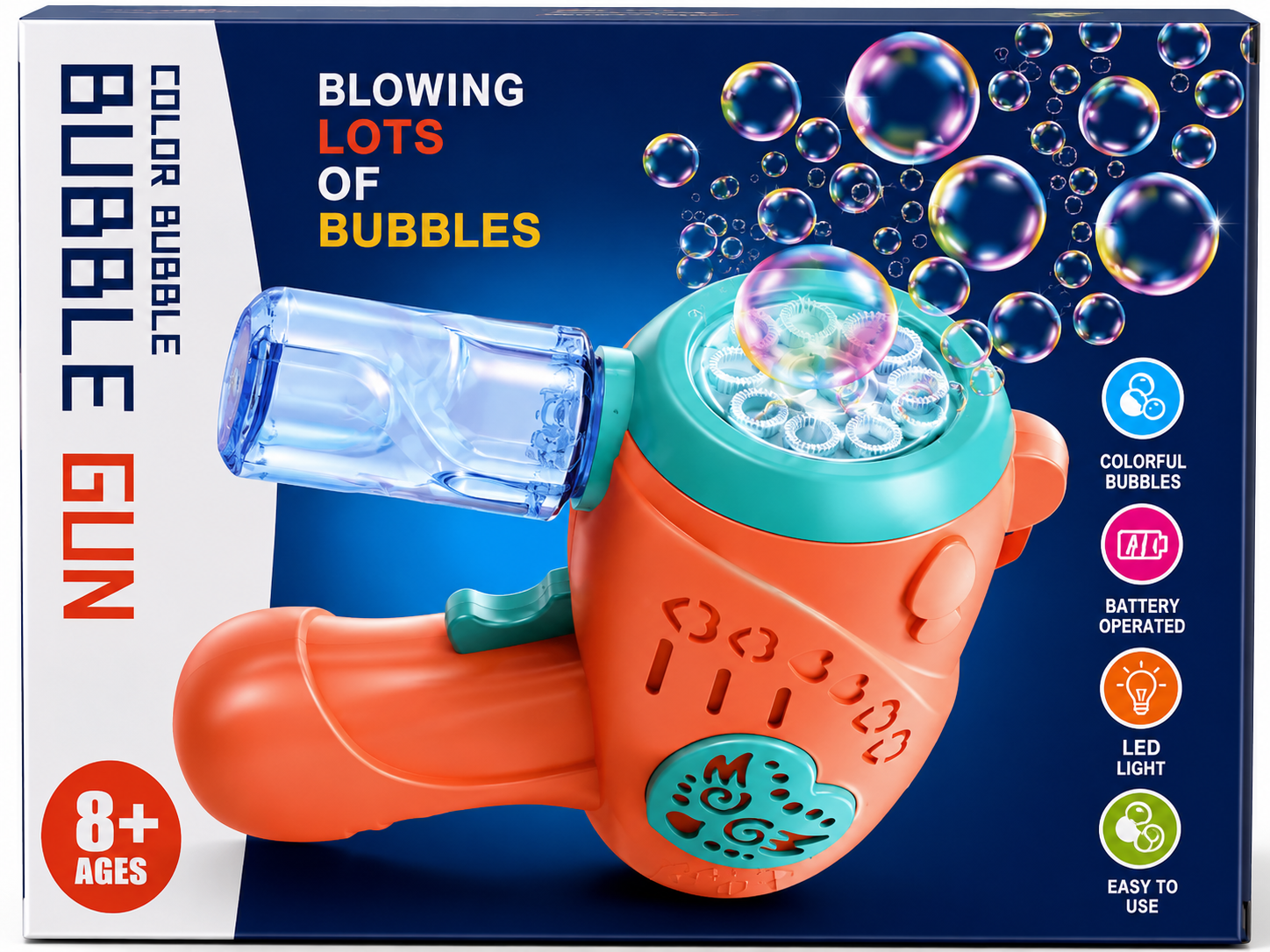 Bubble Gun Toy | Automatic Bubble Blower with Colourful Bubble Solution