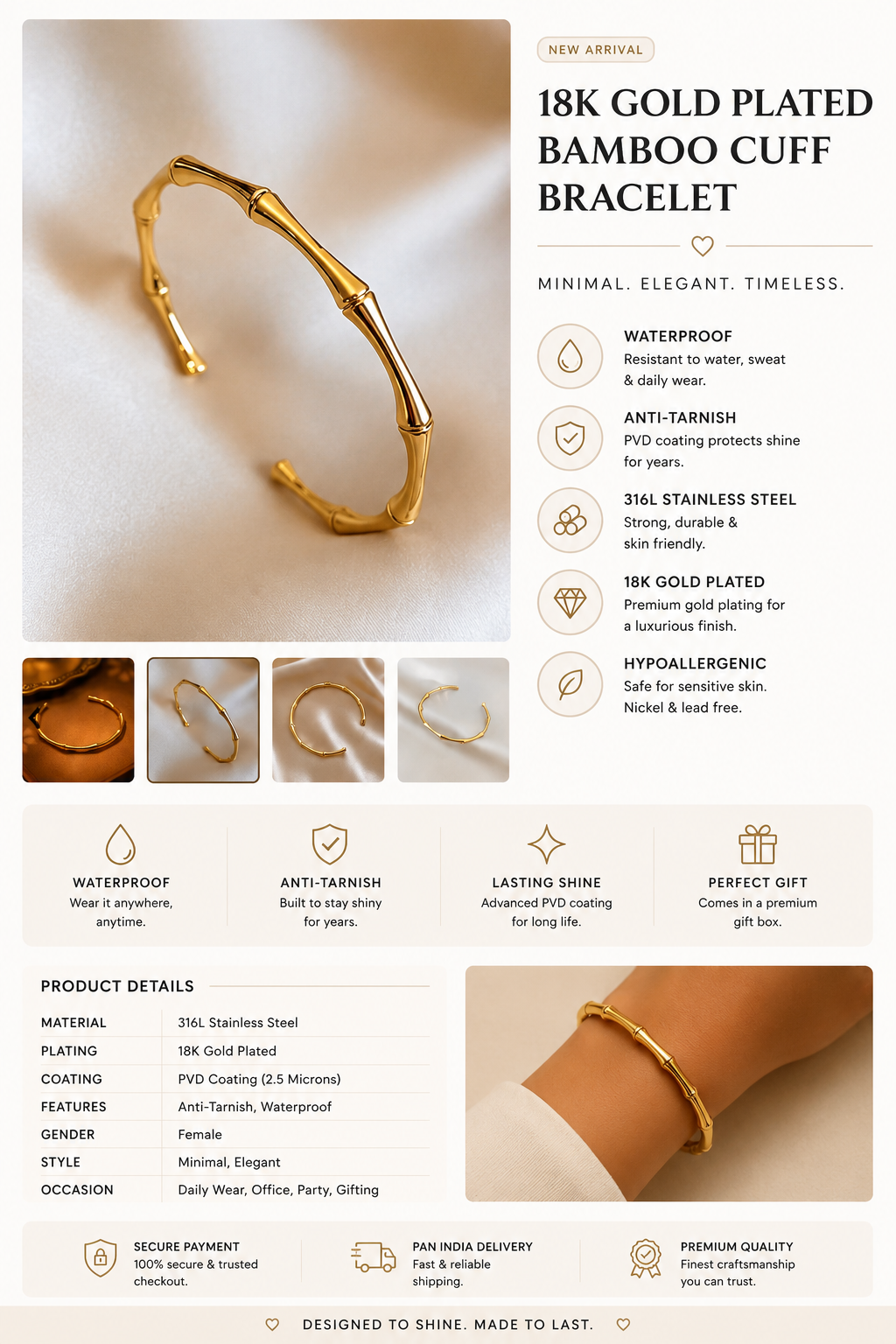 Anti-Tarnish Bangle B-49