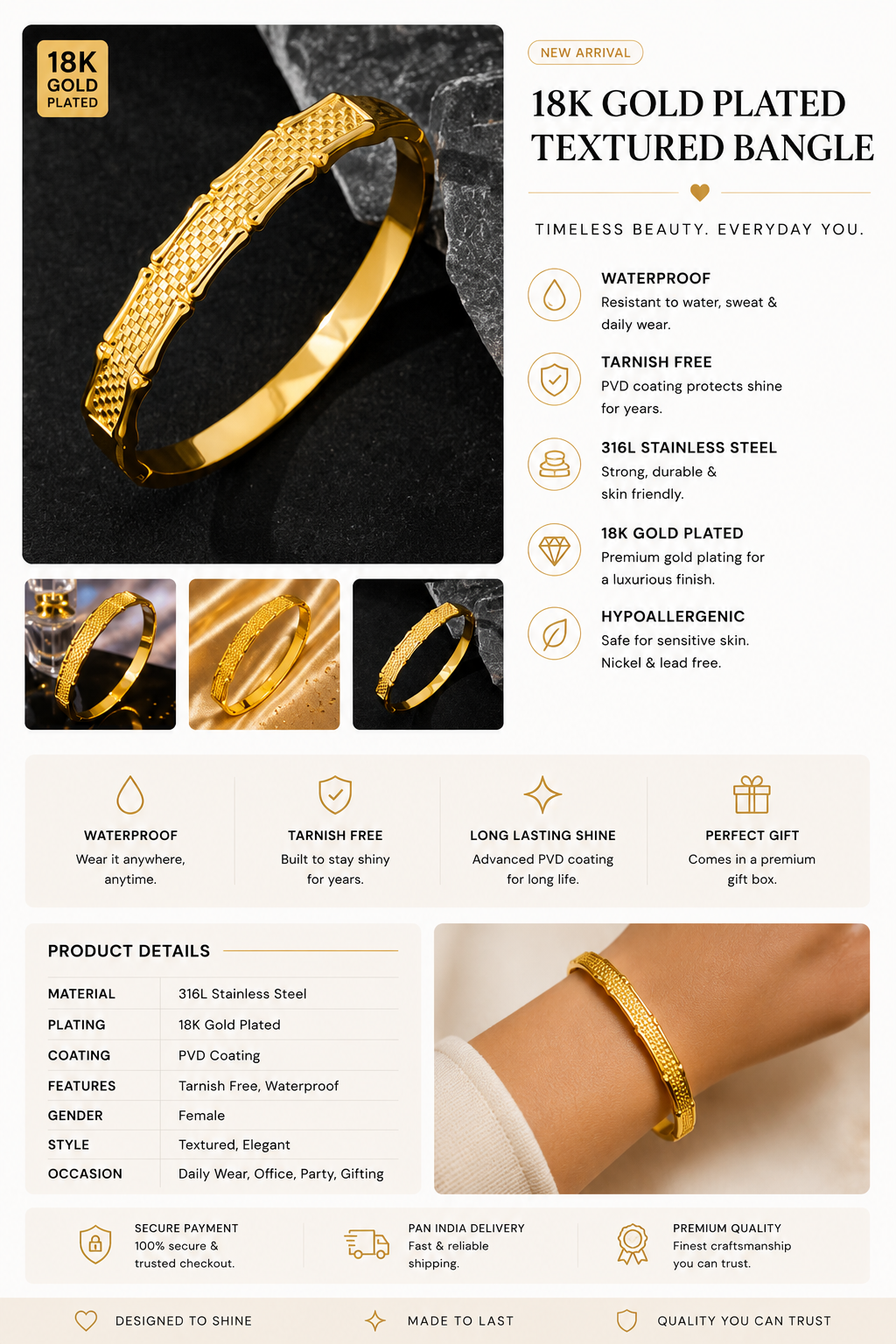 Anti-Tarnish Bangle B-160