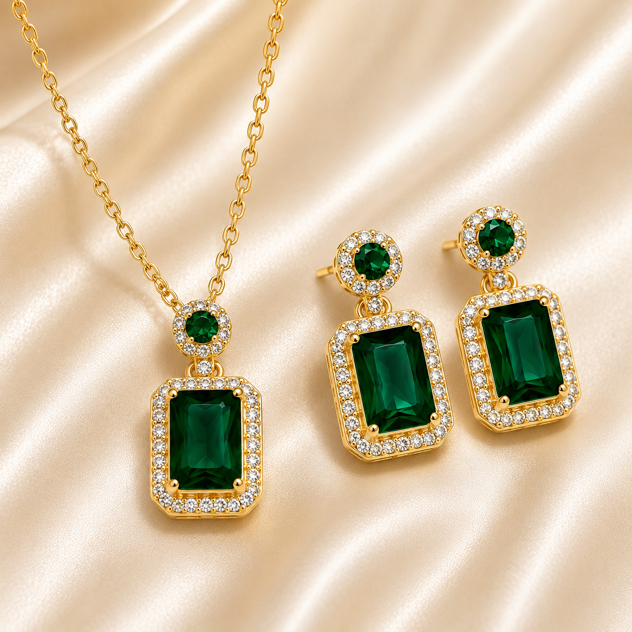 Green Anti-Tarnish Bangle Set Js-9