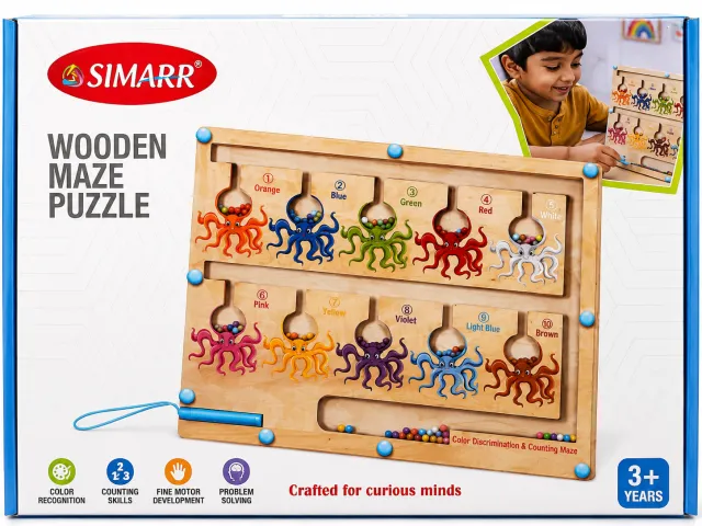 Wooden Maze Ball Puzzle | 3D Labyrinth Skill Game for Kids & Adults