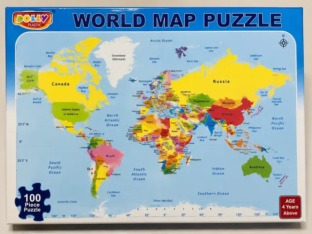 World Map Puzzle Board | Educational Geography Toy for Kids